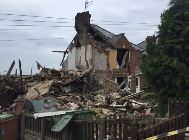 The house after the explosion