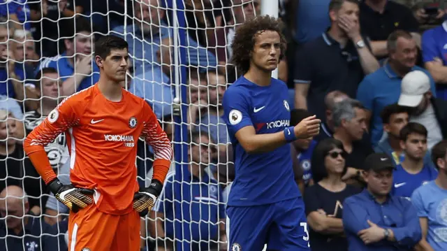 Thibaut Courtois and David Luiz