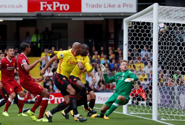 Watford's Stefano Okaka scores