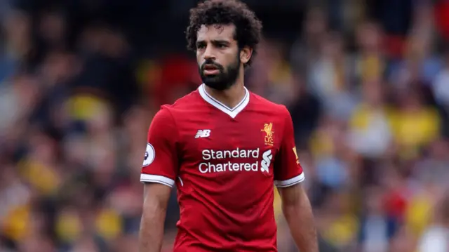 Mohamed Salah looks on