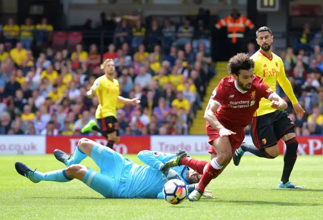 Mohamed Salah wins a penalty