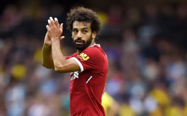 Mohamed Salah applauds