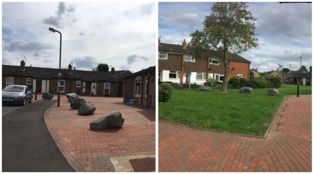 Rocks outside housing estate