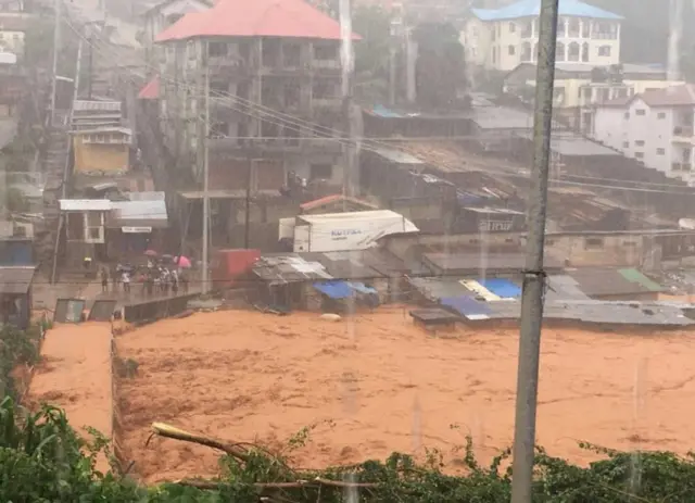 Flooded part of Freetown