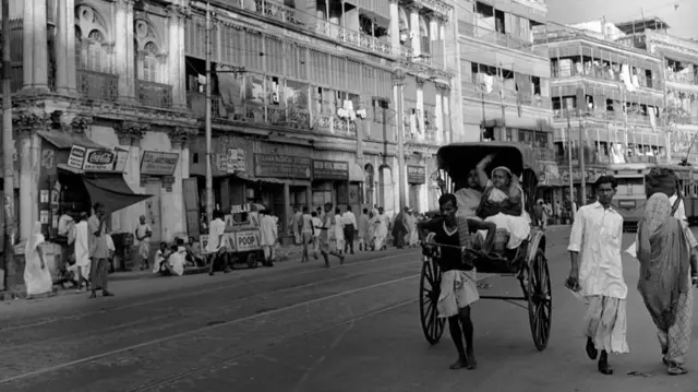 A rickshaw driver on a street in Calcutta