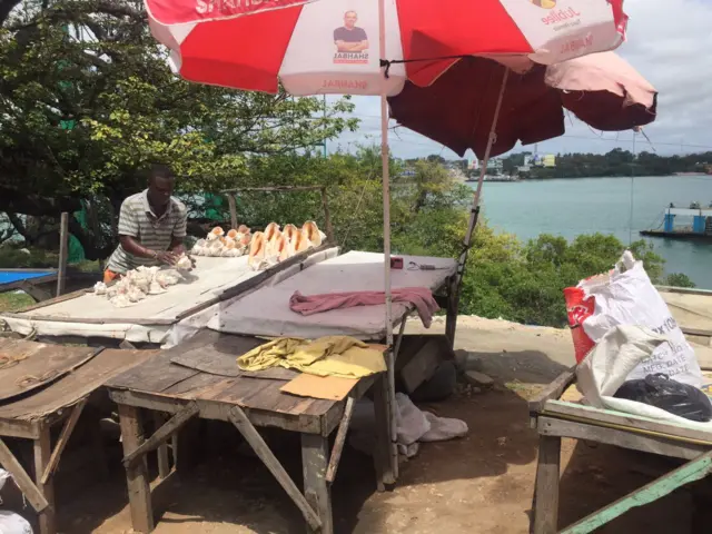 Trader selling wares