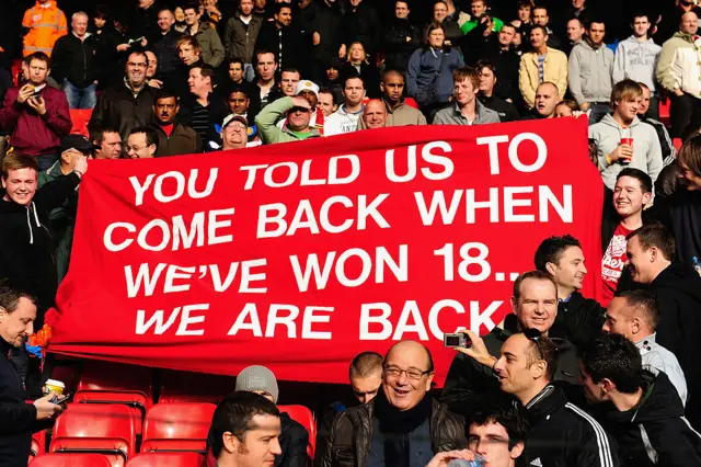 Manchester United banner at Anfield