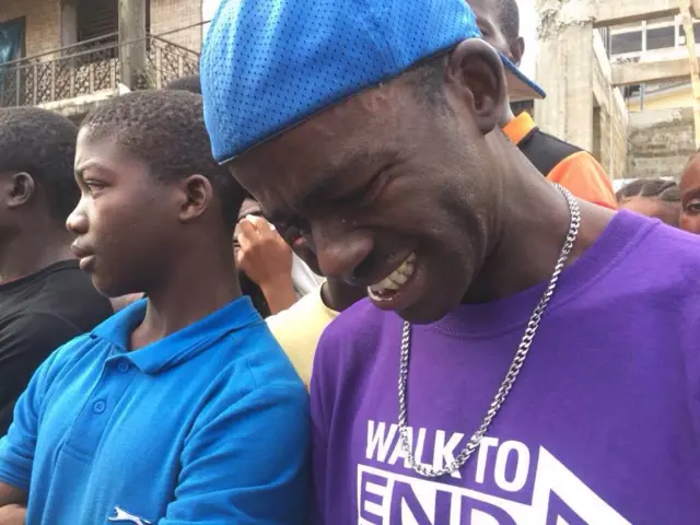 People seen outside University of Sierra Leone teaching hospital