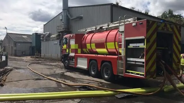 A fire engine at the factory