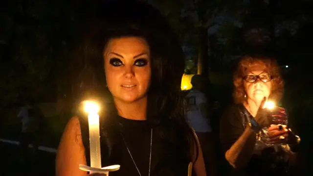 Cassandra Fisher of Manchester dressed as Priscilla Presley