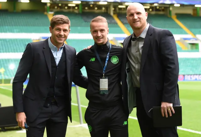 Liverpool favourite Steven Gerrard and former Celtic striker John Hartson are at the match this evening