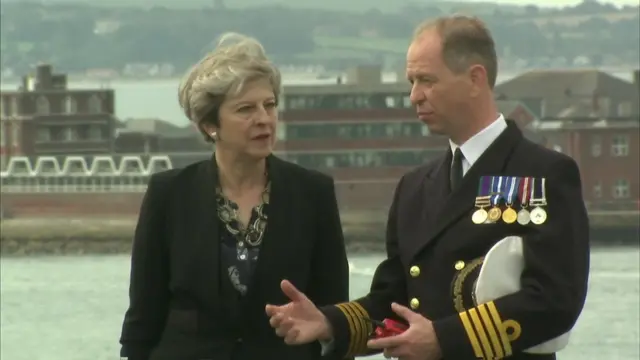 Theresa May on HMS Queen Elizabeth