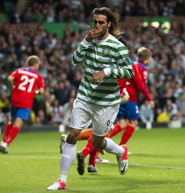 Georgios Samaras helped Celtic to a play-off win over Helsingborg five years ago