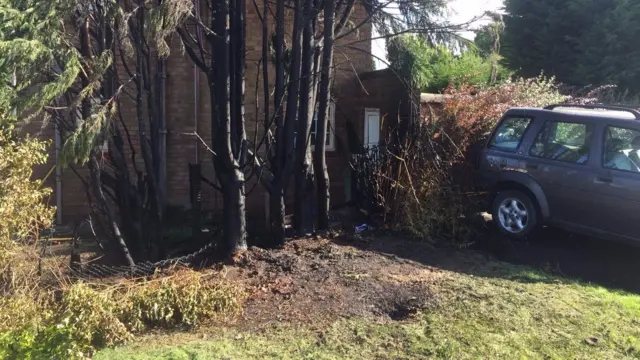 The scene of the fire in Rising Brook, Stafford