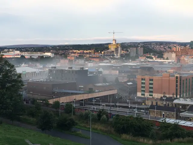 White cloud over Sheffield