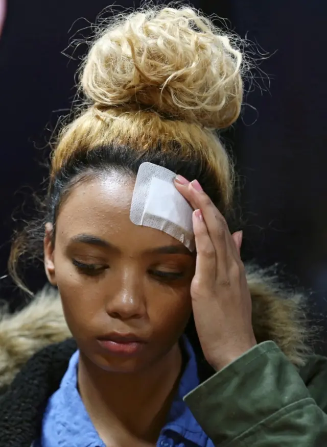 Gabriella Engels, who claims to have been assaulted by Grace Mugabe, arrives for a news conference in Pretoria, South Africa, August 17, 2017