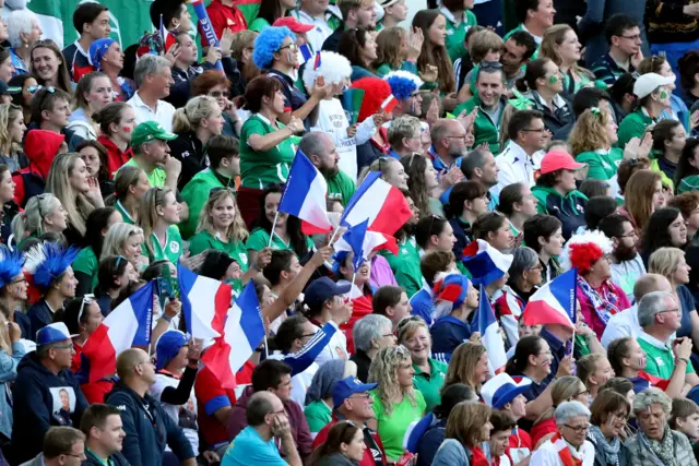 Rugby fans ready for the match ahead.