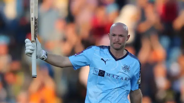 Adam Lyth of Yorkshire Vikings celebrates
