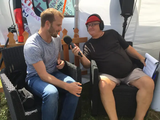 BBC reporter Rob Byrne being interviewed