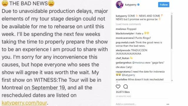 Katy Perry's bad news