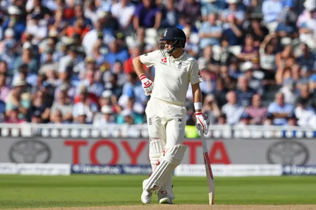 Joe Root takes a short break