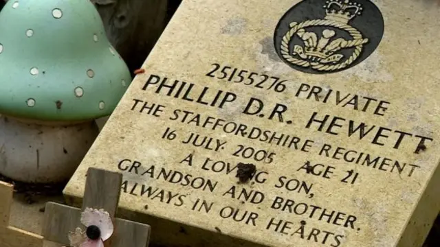 Philip Hewett's grave stone