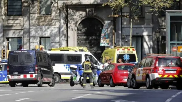 Scene in Barcelona after terror attack