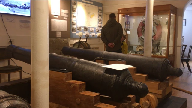 Cannon from the wreck in the Alderney Museum