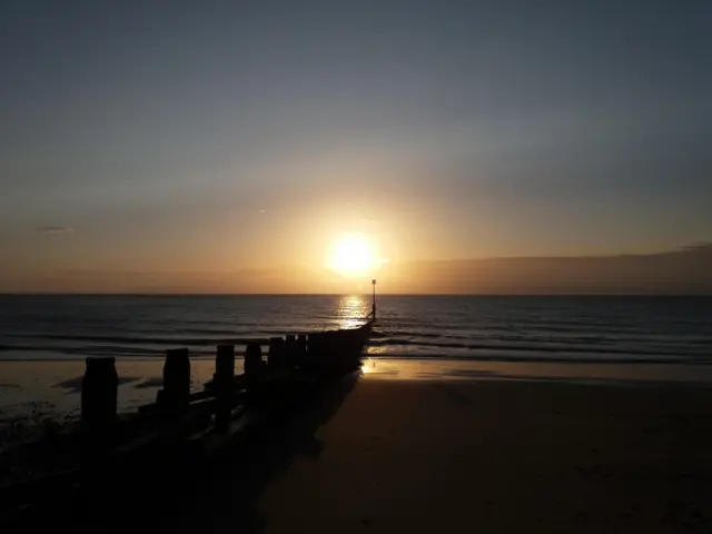 Sunrise on Hornsea Beach