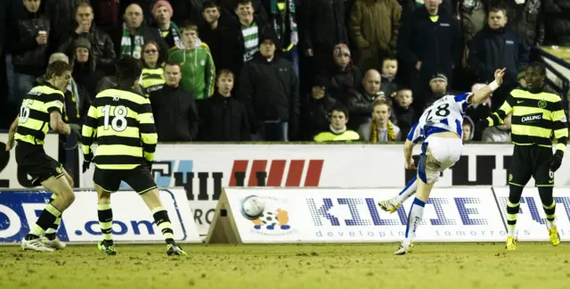 Chris Maguire scores for Kilmarnock against Celtic