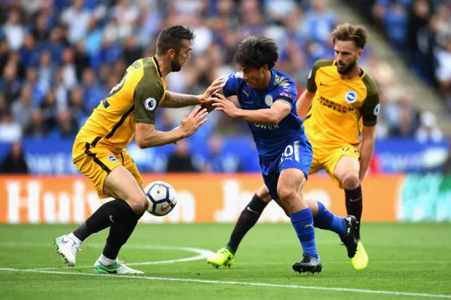 Shinji Okazaki and Shane Duffy