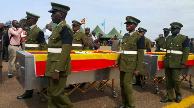 Soldiers with coffin