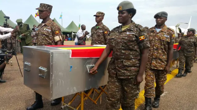 Soldiers with coffin