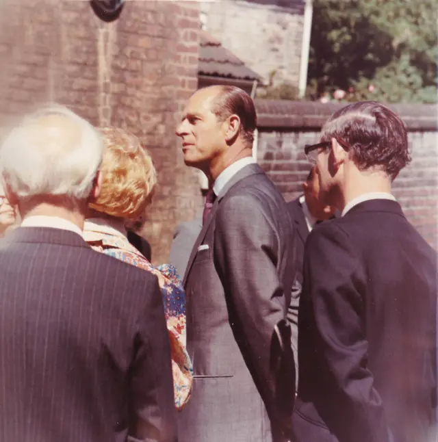 Duke of Edinburgh visiting Norwich in 1975