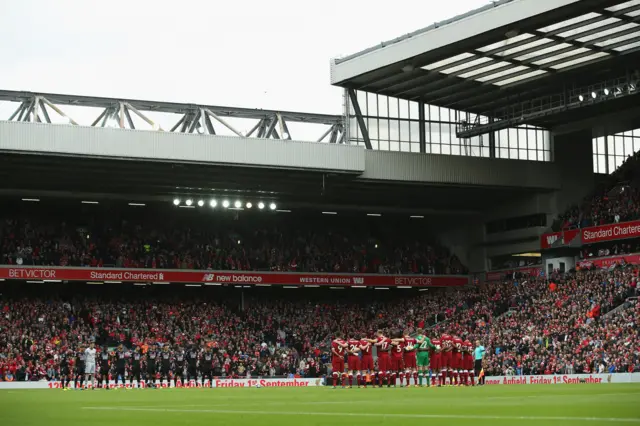 A minute's silence held at Anfield