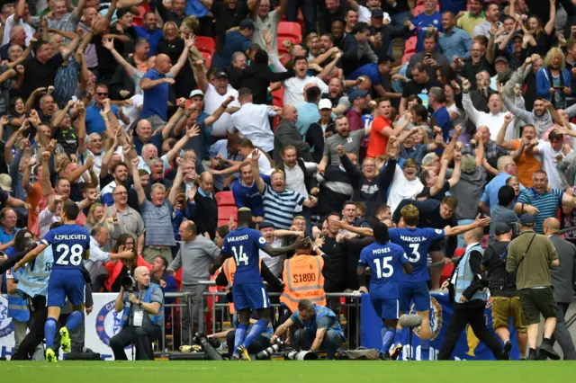 Marcos Alonso celebrates