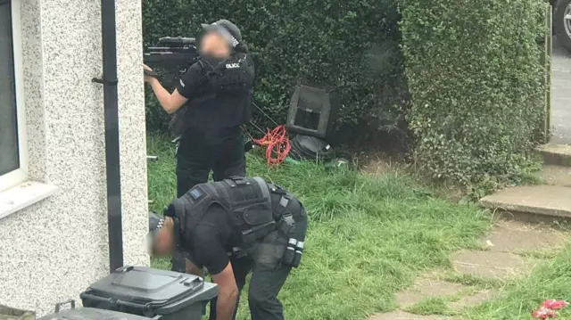 Armed police in Leicester
