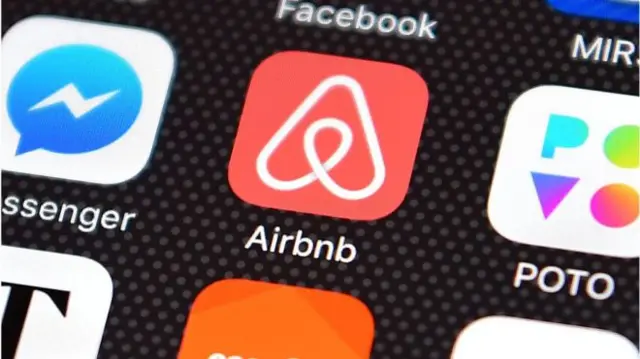 Airbnb app on a mobile phone