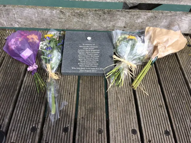 Flowers laid at Shoreham Old Tollbridge