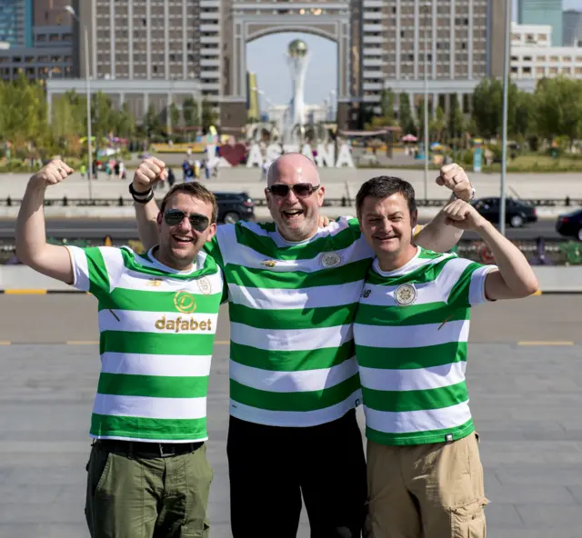 Celtic supporters ahead of the Astana game