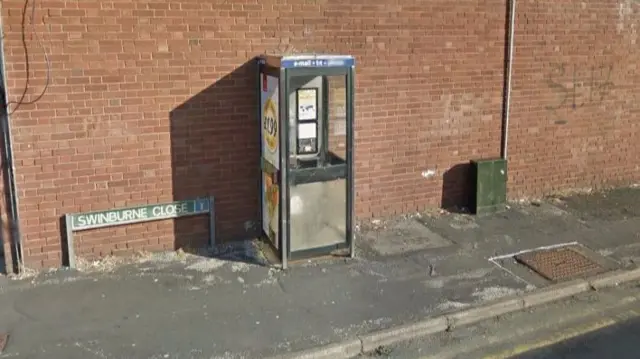 The phone box on Swinburne Close