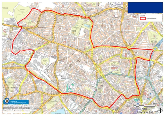 Birmingham map that prohibits men entering