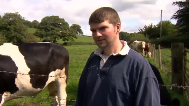 John Slater on his farm