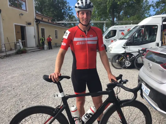 Dan Halksworth with bicycle at the Gotland Island Games