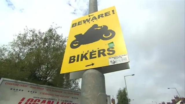 Biker warning sign