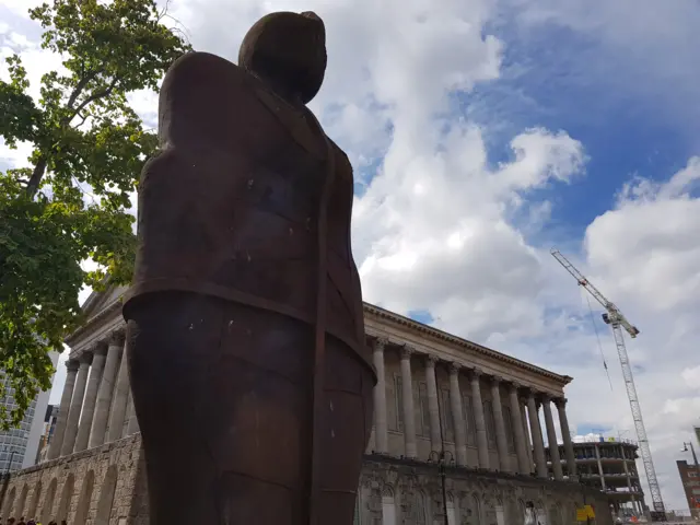 The Anthony Gormley statue, Iron Man