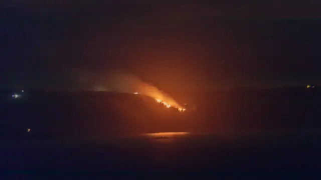 Sark fire, seen from Guernsey