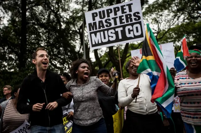 Protesters in South Africa