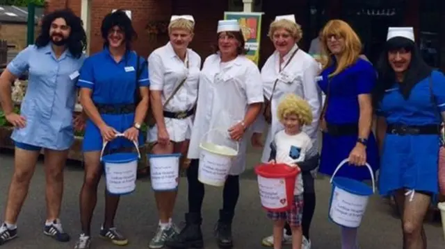 The fundraisers dressed as nurses