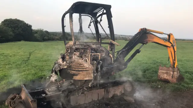 Destroyed digger